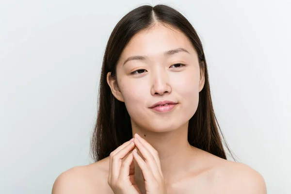 Närbild Ung Vacker Och Naturlig Asiatisk Kvinna — Stockfoto