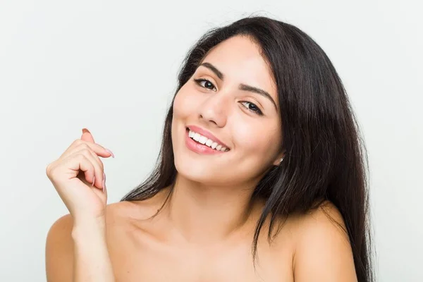 Close Young Beautiful Natural Hispanic Woman — Stock Photo, Image