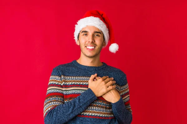 Jovem Dia Natal Sente Orgulhoso Auto Confiante Exemplo Seguir — Fotografia de Stock