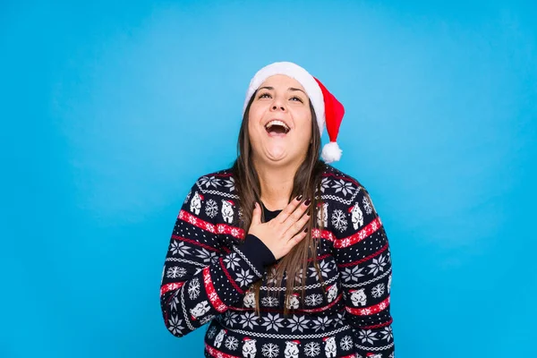 Mujer Joven Celebrando Día Navidad —  Fotos de Stock