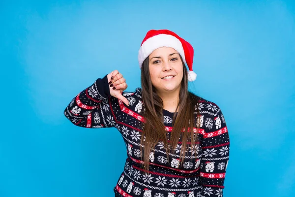 Ung Kvinna Firar Jul Dag — Stockfoto