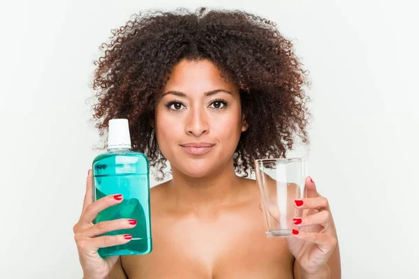 청결제를 아프리카 미국인 여성의 클로즈업 — 스톡 사진