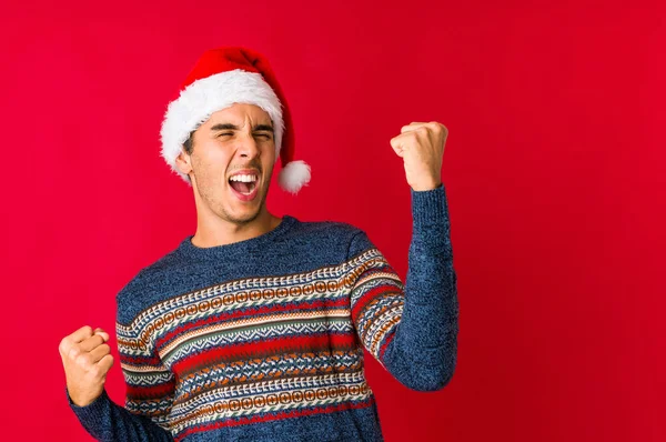 Jovem Dia Natal Fazendo Plano Mente Estabelecendo Uma Ideia — Fotografia de Stock