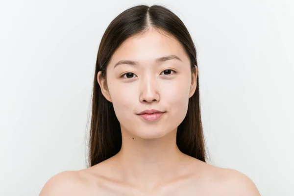 Close Young Beautiful Natural Asian Woman — Stock Photo, Image