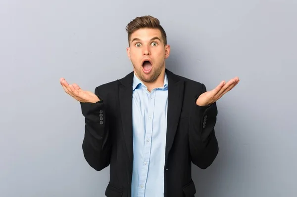 Young Handsome Caucasian Man Surprised Shocked — Stock Photo, Image