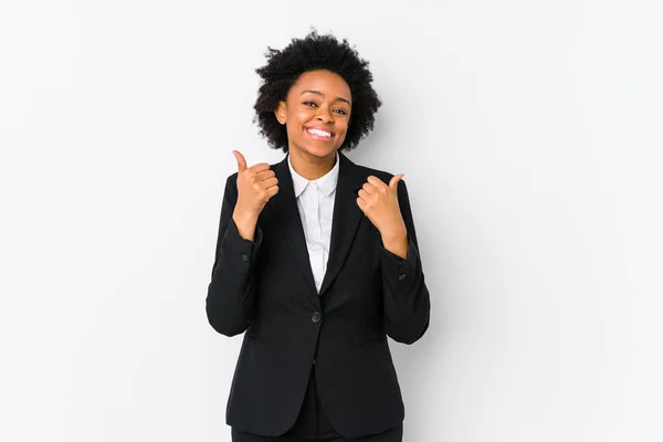 Femme Affaires Afro Américaine Âge Moyen Sur Fond Blanc Isolé — Photo