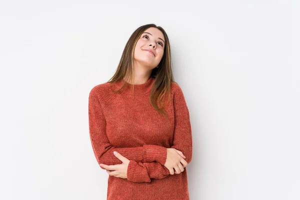 Joven Mujer Caucásica Posando Aislada — Foto de Stock