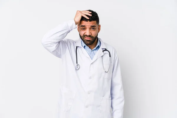 Young Arabian Doctor Man Isolated Being Shocked She Has Remembered — Stock Photo, Image