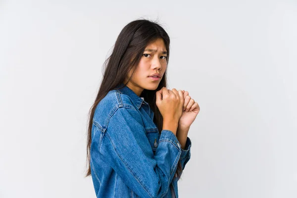 Junge Asiatische Frau Verängstigt Und Verängstigt — Stockfoto
