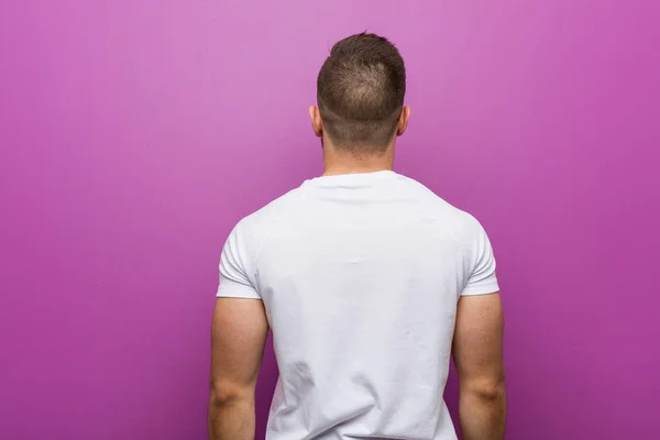 Young Handsome Caucasian Man Looking Back — Stock Photo, Image