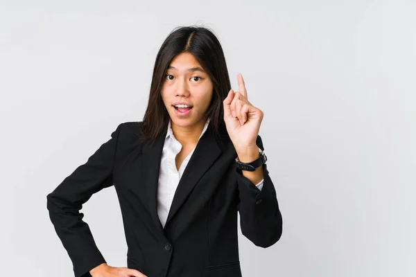 Junge Asiatische Geschäftsfrau Mit Einer Idee Einem Konzept Der Inspiration — Stockfoto