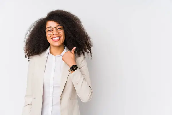 Jonge African American Business Vrouw Glimlachend Het Verhogen Van Duim — Stockfoto