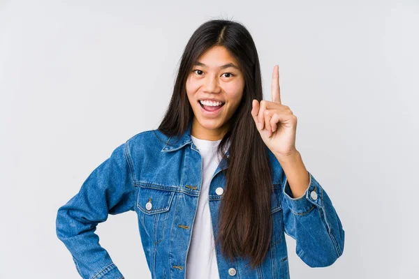 Junge Asiatische Frau Mit Einer Idee Einem Konzept Der Inspiration — Stockfoto