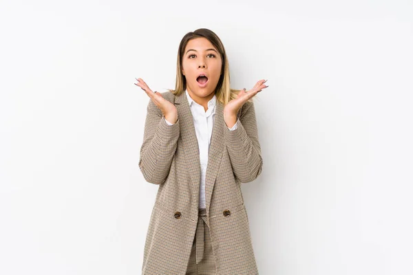 Young Caucasian Business Woman Isolated Surprised Shocked — 스톡 사진