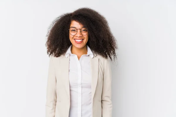 Ung Afrikansk Amerikansk Affärskvinna Glad Leende Och Glad — Stockfoto