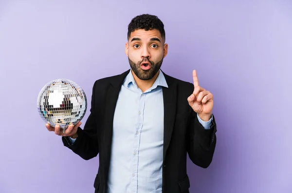 Young Latin Man Holding Party Ball Isolated Young Latin Man — Stock Photo, Image