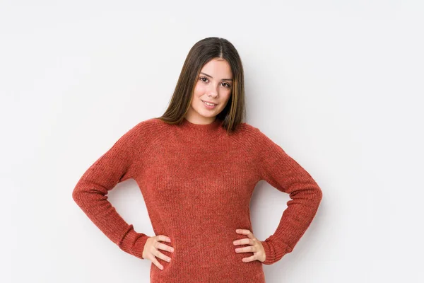 Young Caucasian Woman Posing Isolated — Stock Photo, Image