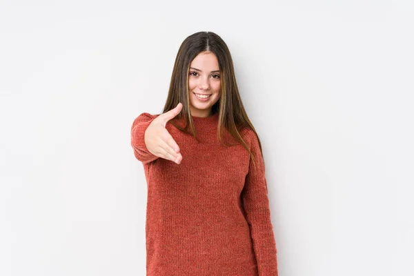 Joven Mujer Caucásica Posando Aislada —  Fotos de Stock