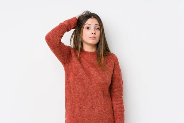 Joven Mujer Caucásica Posando Aislada — Foto de Stock