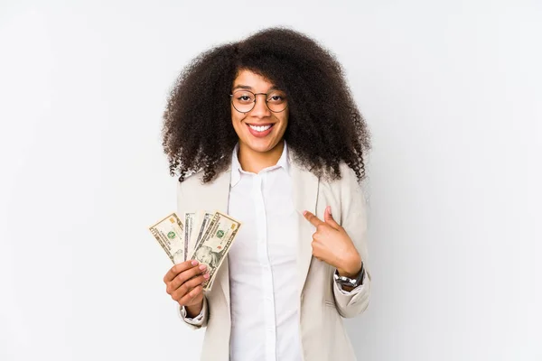 Young Afro Business Woman Holding Credit Car Isolated Young Afro — 스톡 사진