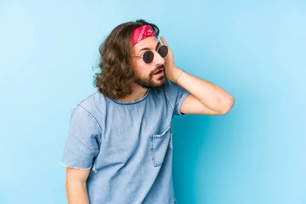 Junger Mann Mit Langen Haaren Der Einen Festival Hipster Look — Stockfoto