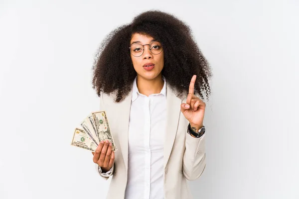 Young Afro Business Woman Holding Credit Car Isolated Young Afro — Stock Photo, Image