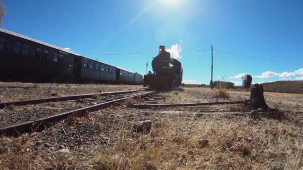 Chubut Argentina Oktober 2019 Trochita Gamla Patagonien Express — Stockvideo
