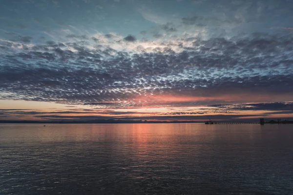 Colorful Sunset Ocean Vancouver Canada Ferry Royalty Free Stock Images