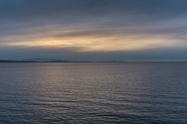 Pôr Sol Colorido Sobre Pacífico Oceano Pacífico Ferry Rota Vancouver — Fotografia de Stock