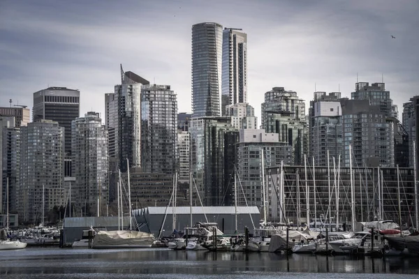 Skyline Vancouver Popular Sea Wall Located Stanley Park Canada Stock Image