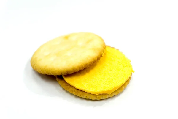 Galleta Sándwich Sobre Fondo Blanco —  Fotos de Stock