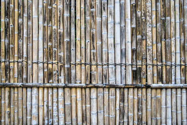 Alte Bambusmauer Und Zaun Aus Nächster Nähe — Stockfoto