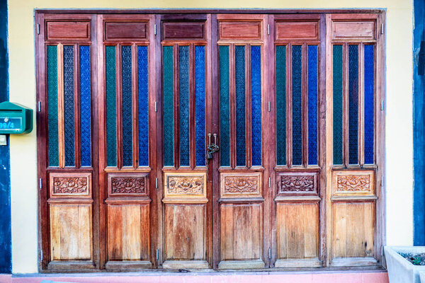 Front wooden folding doors