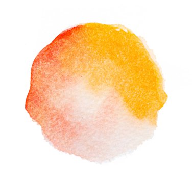 Paint a circle of watercolor for the text message background. Colorful splashing in the paper. It is wet texture from brushes. Picture for creative wallpaper or design art work.