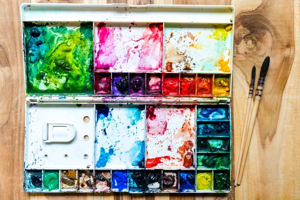 Art Object Watercolors Box — Stock Photo, Image