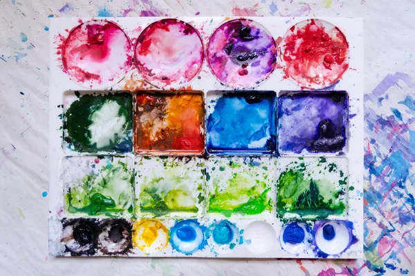 Art Object Watercolors Box — Stock Photo, Image