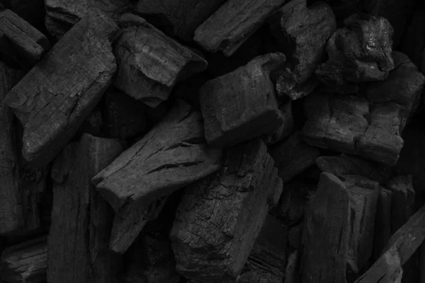 Natural Fire Ashes Dark Black Coals Texture Flammable Black Hard — Stock Photo, Image