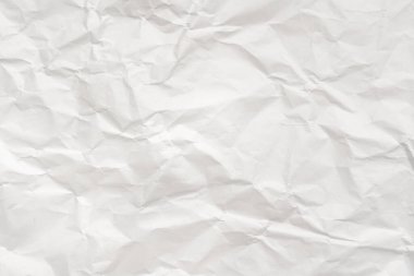 Yaratıcı duvar kâğıdı, kart, sanat tasarımı için açık gölgeli, boş yaprak gri arkaplan üzerine buruşmuş modern beyaz kağıt