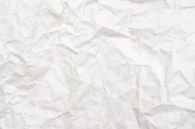 Yaratıcı duvar kâğıdı, kart, sanat tasarımı için açık gölgeli, boş yaprak gri arkaplan üzerine buruşmuş modern beyaz kağıt