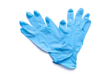 rubber gloves isolated on white  clipart