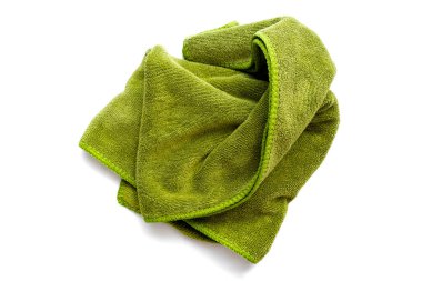 Beyaz üzerine renkli mikrofiber toz bezi