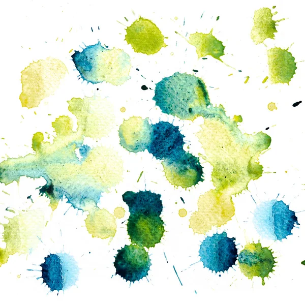 Paint a circle of watercolor for the text message background. Colorful splashing in the paper. It is wet texture from brushes. Picture for creative wallpaper or design art work.