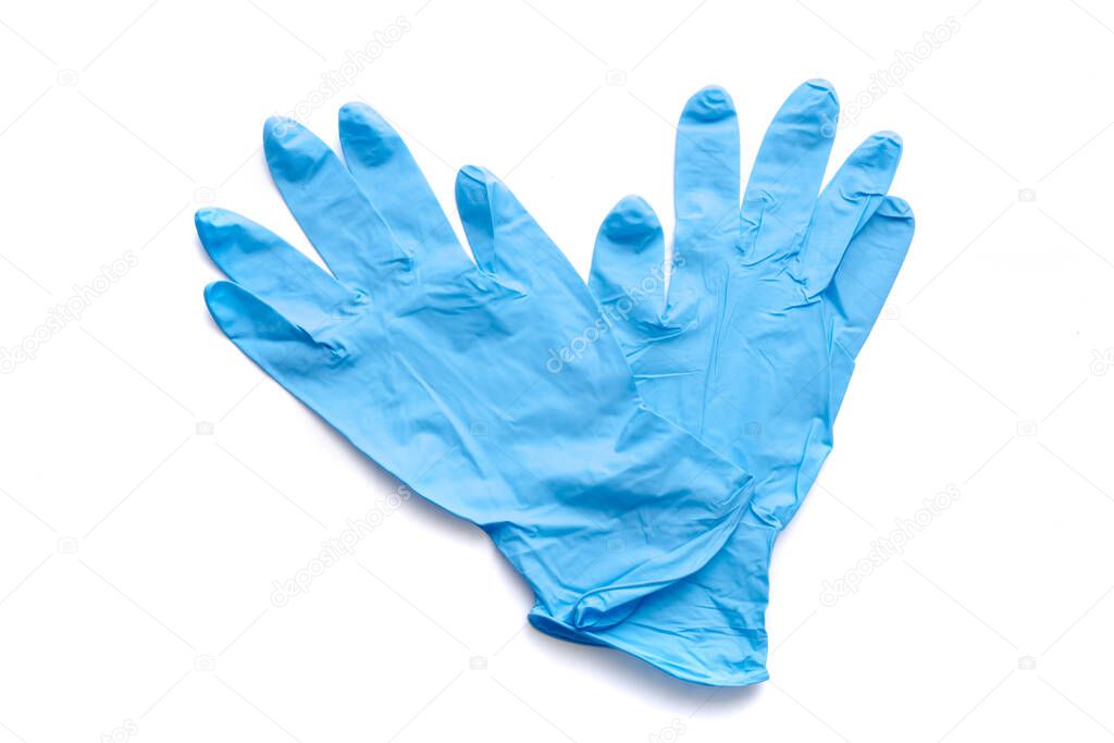 rubber gloves isolated on white 