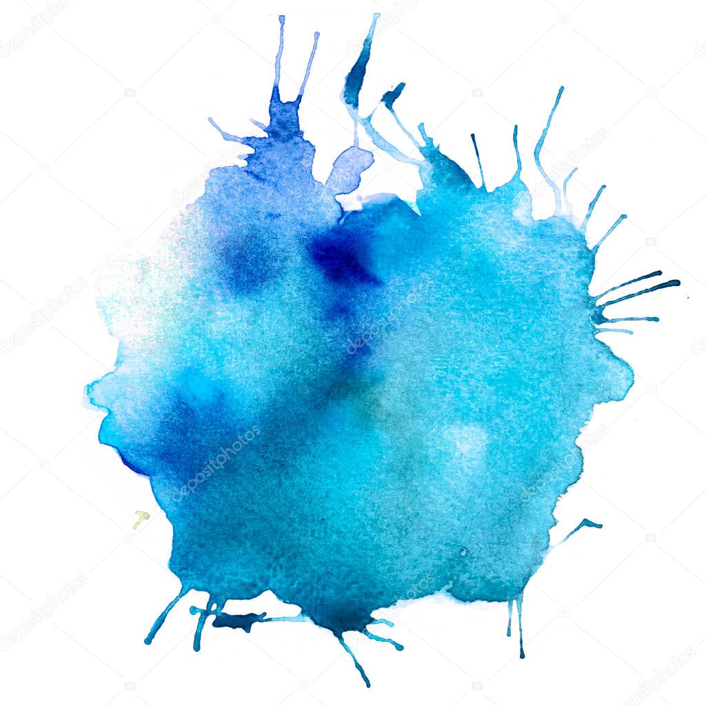 Abstract hand drawn watercolor. Colorful splashing in the paper. It is wet texture background with paint brushes stoke. Picture for creative wallpaper or design art work. Pastel colors tone.