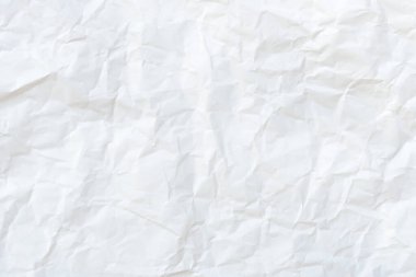 Yaratıcı duvar kâğıdı, kart, sanat tasarımı için açık gölgeli, boş yaprak gri arkaplan üzerine buruşmuş modern beyaz kağıt