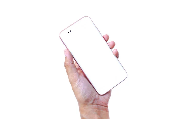 Telefone Inteligente Mão Branco — Fotografia de Stock