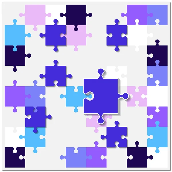 Abstracte Achtergrond Van Heldere Puzzelstukjes Compositie Een Onvoltooide Puzzel Vector — Stockvector