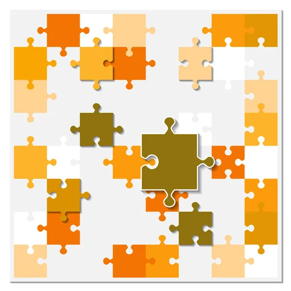 Abstracte Achtergrond Van Heldere Puzzelstukjes Compositie Een Onvoltooide Puzzel Vector — Stockvector