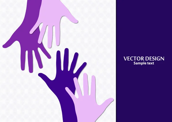 Mãos Levantadas Palmas Abertas Conceito Caridade Voluntariado Amor Bondade Igualdade — Vetor de Stock