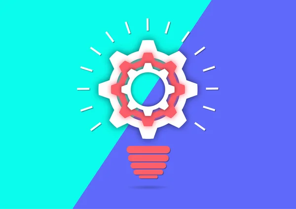 Gear Light Bulb Strategy Idea Symbol Icon Logo Design Creative — Stock Vector